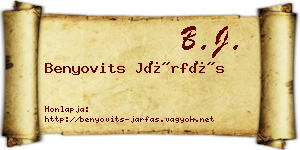 Benyovits Járfás névjegykártya